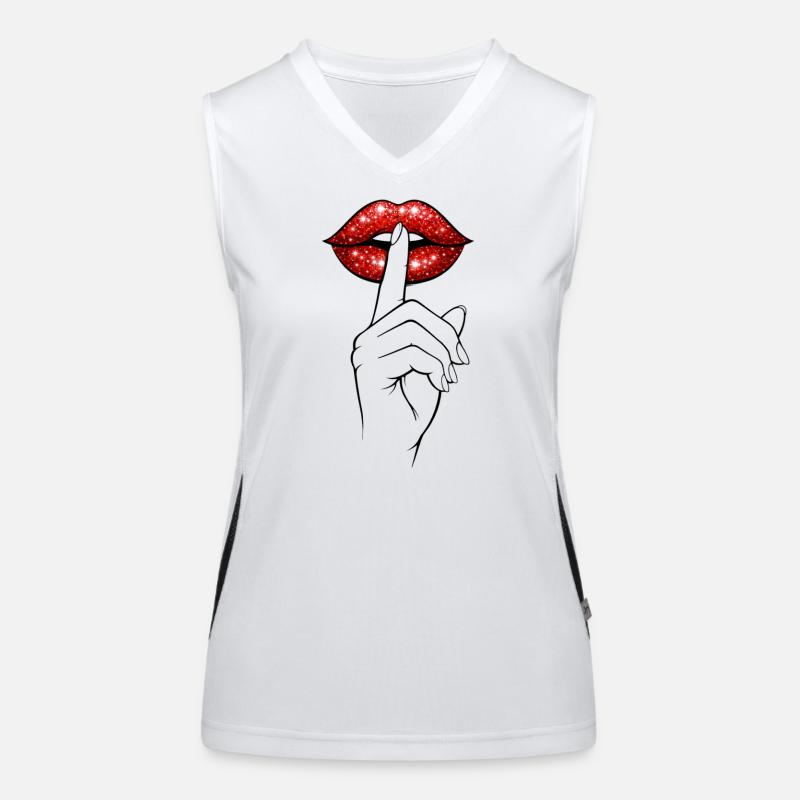 Psst Lips – Mysterious Statement Shirt Women's Functional Contrast Tank Top