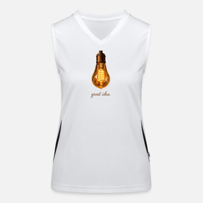 Vintage Edison light bulb great idea Women's Functional Contrast Tank Top