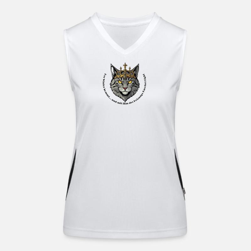 Königskatze mit Krone Funktionelles Kontrast-Tank Top für Frauen