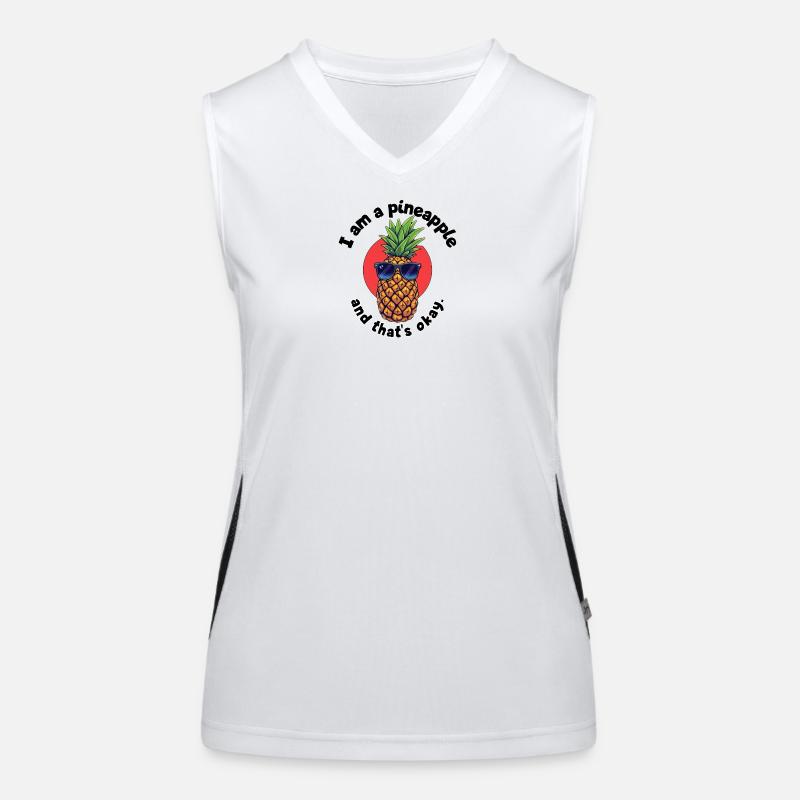 Pineapple mit Sonnenbrille Funktionelles Kontrast-Tank Top für Frauen