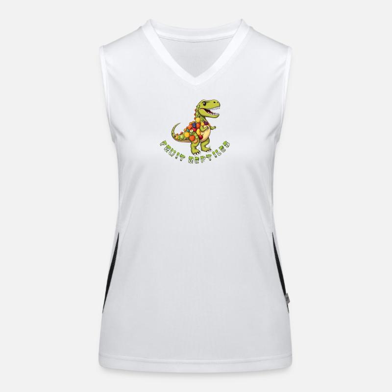 Fruit Dino with Fruit Wreath Women's Functional Contrast Tank Top