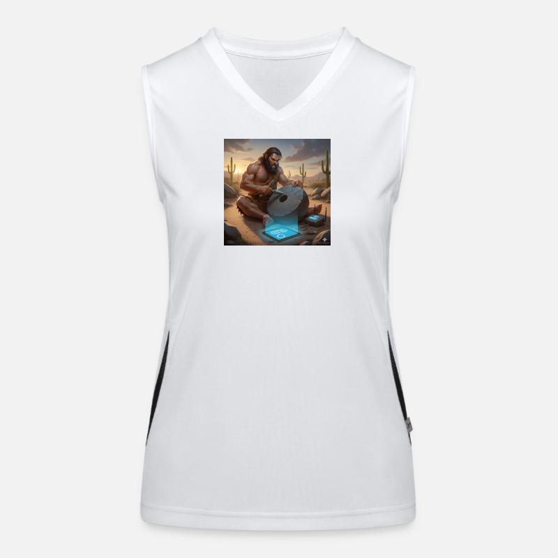Caveman Tech Support - The First Tutorial Women's Functional Contrast Tank Top