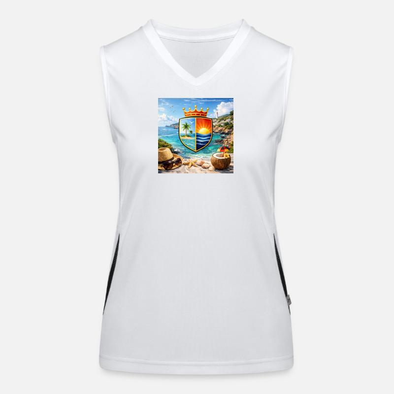 Blason côtier Bouclier tropical Débardeur respirant contrasté Femme