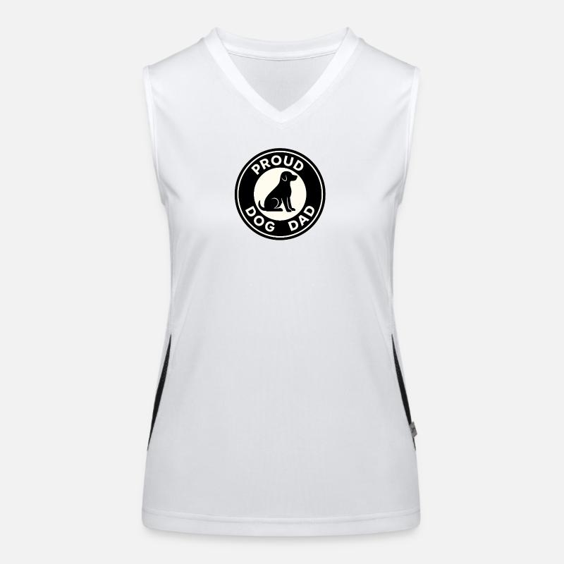 Proud Dog Dad - Women's Functional Contrast Tank Top - white/black