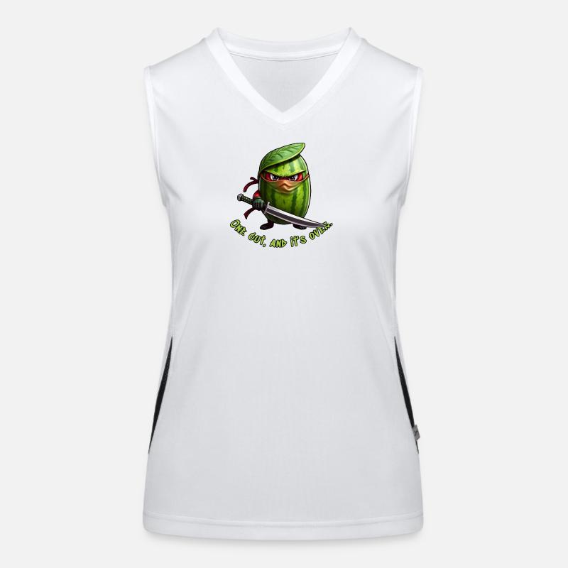 Watermelon Ninja with Sword Women's Functional Contrast Tank Top