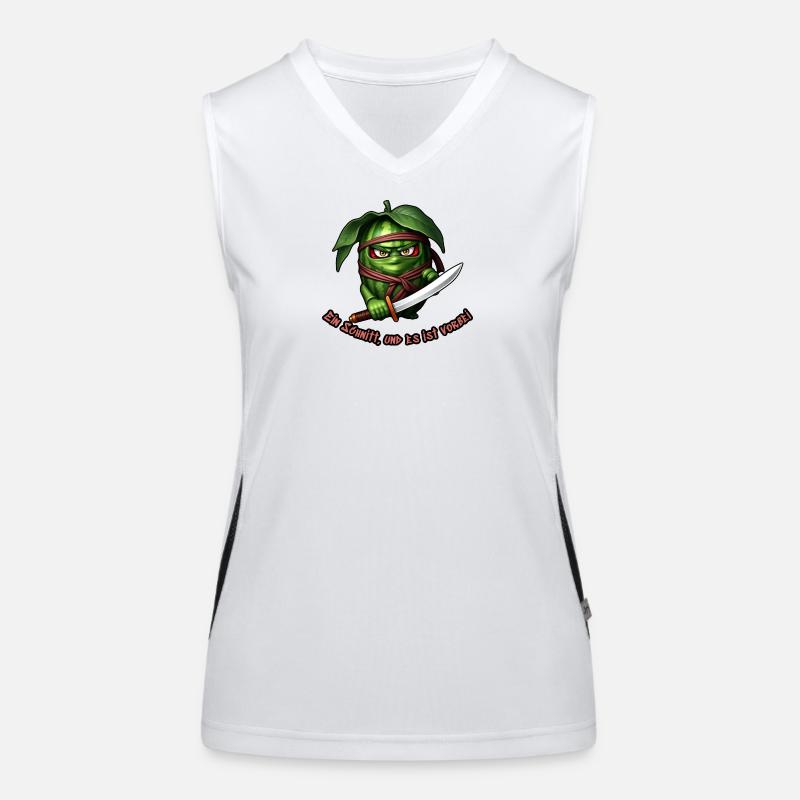 Wassermelonen-Ninja mit Schwert Funktionelles Kontrast-Tank Top für Frauen