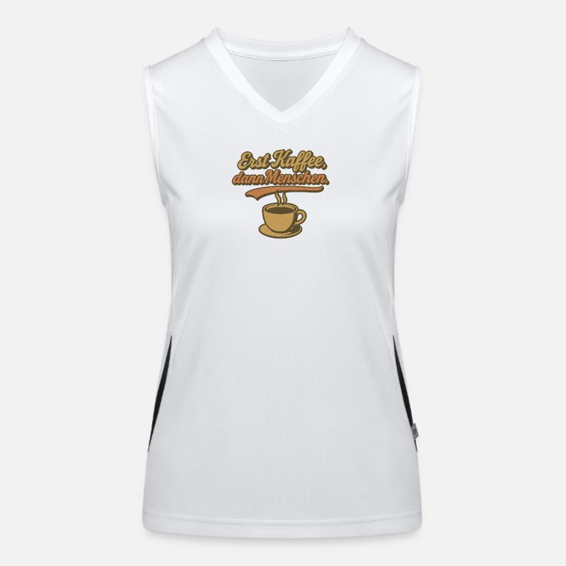 Erst Kaffee, dann Menschen Funktionelles Kontrast-Tank Top für Frauen