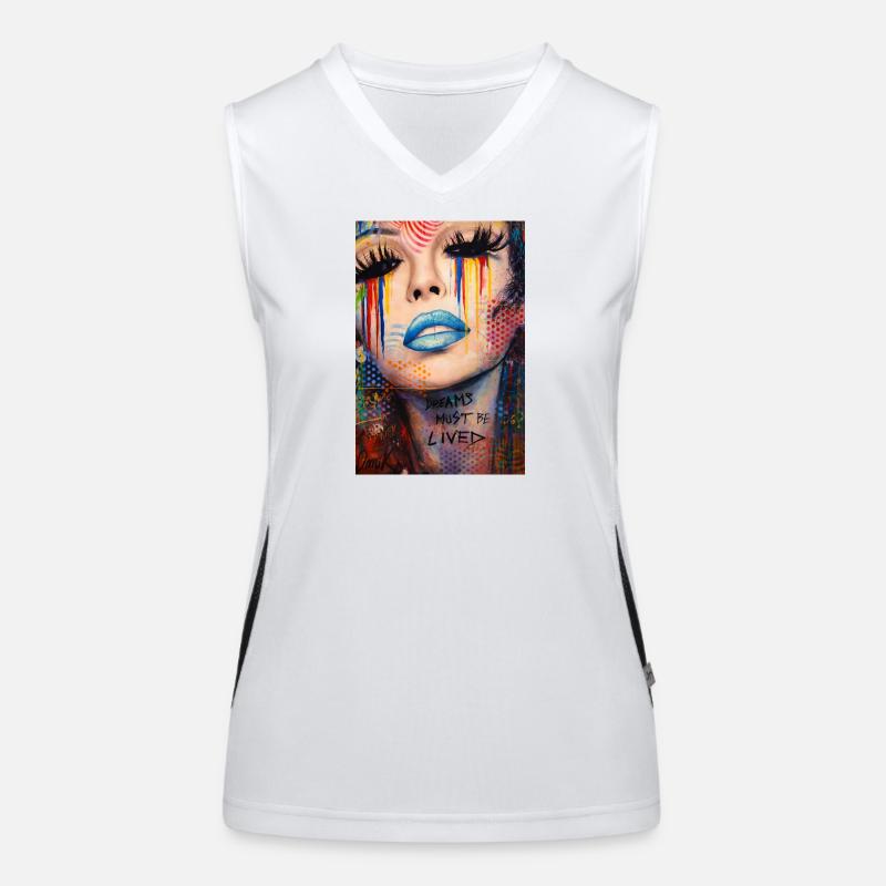Dreams to Live Bunte Graffiti Funktionelles Kontrast-Tank Top für Frauen