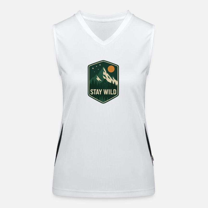 Stay Wild Mountain Forest Patch Women's Functional Contrast Tank Top
