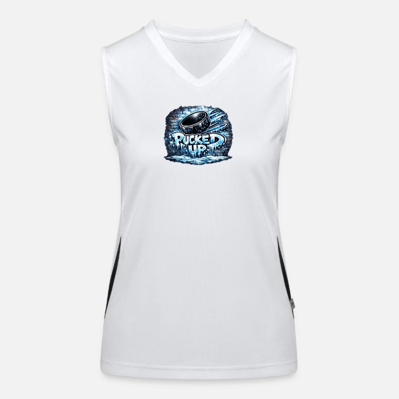 Pucked Up Graffiti Hockey Funktionelles Kontrast-Tank Top für Frauen
