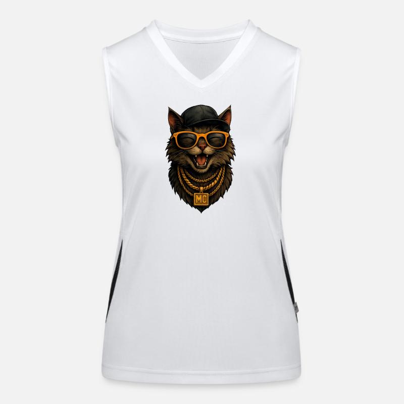 Cat MC Bling HipHop Women's Functional Contrast Tank Top