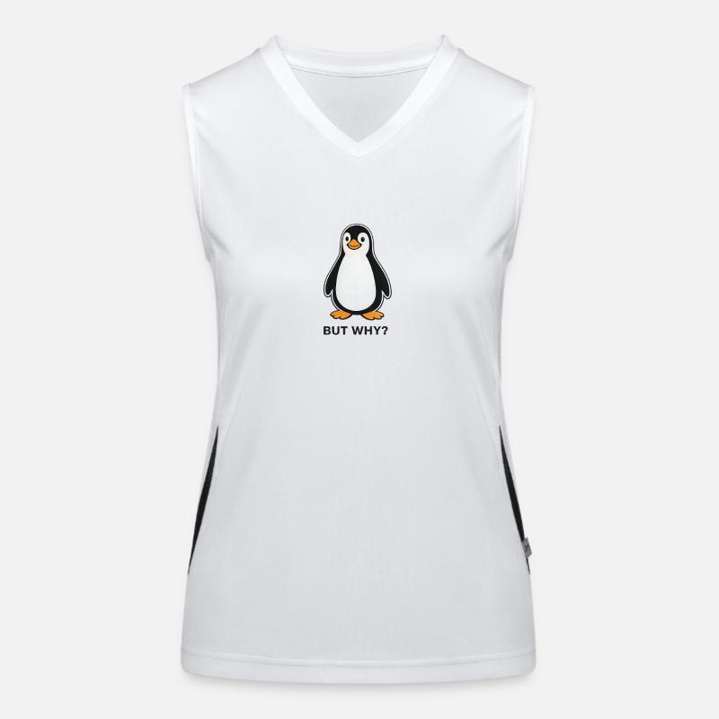Penguin But Why-Meme Funktionelles Kontrast-Tank Top für Frauen