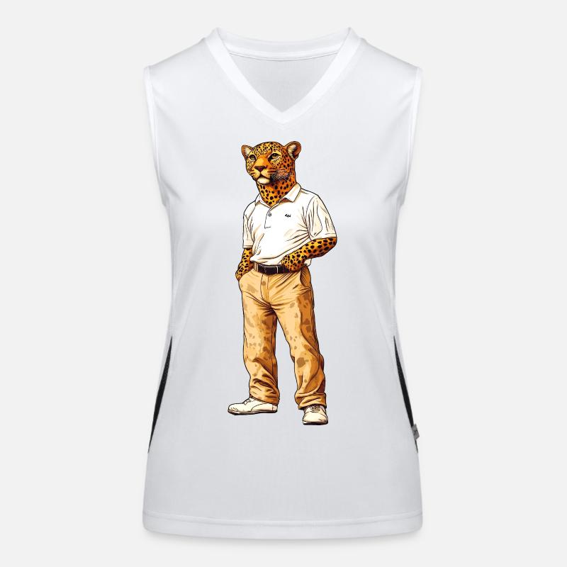 Leopard Fan Funktionelles Kontrast-Tank Top für Frauen
