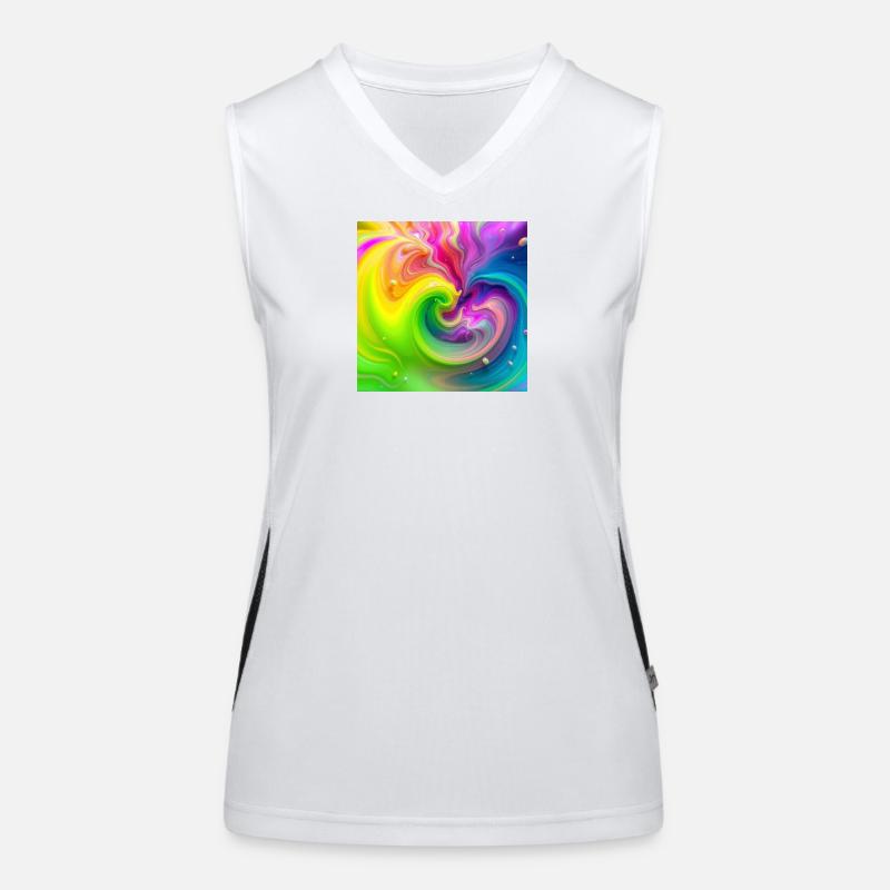Farbwirbel Neon Regenbogen Funktionelles Kontrast-Tank Top für Frauen