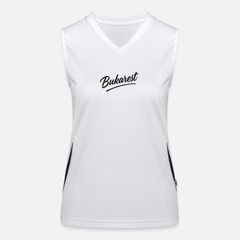 Bukarest Script Vintage Logo Funktionelles Kontrast-Tank Top für Frauen