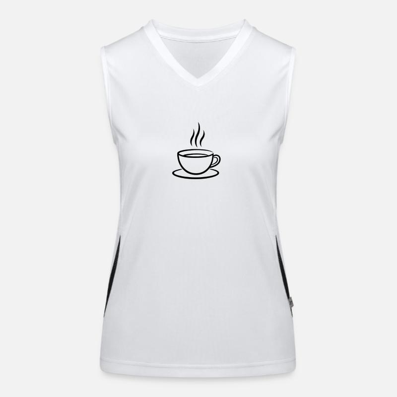 Art au trait minimaliste de tasse de café Débardeur respirant contrasté Femme