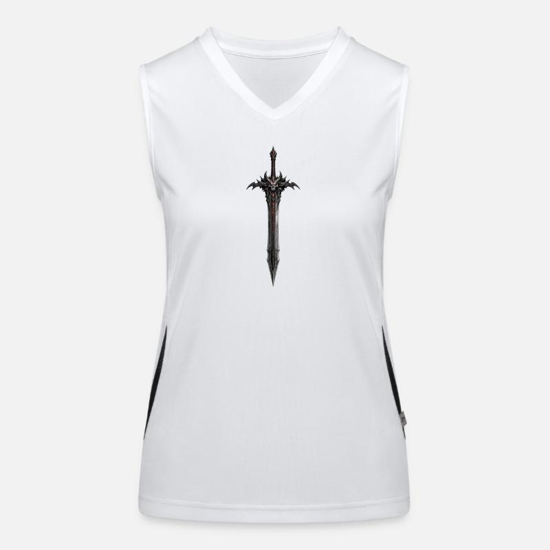 Dreadblade Schädelschwert Funktionelles Kontrast-Tank Top für Frauen