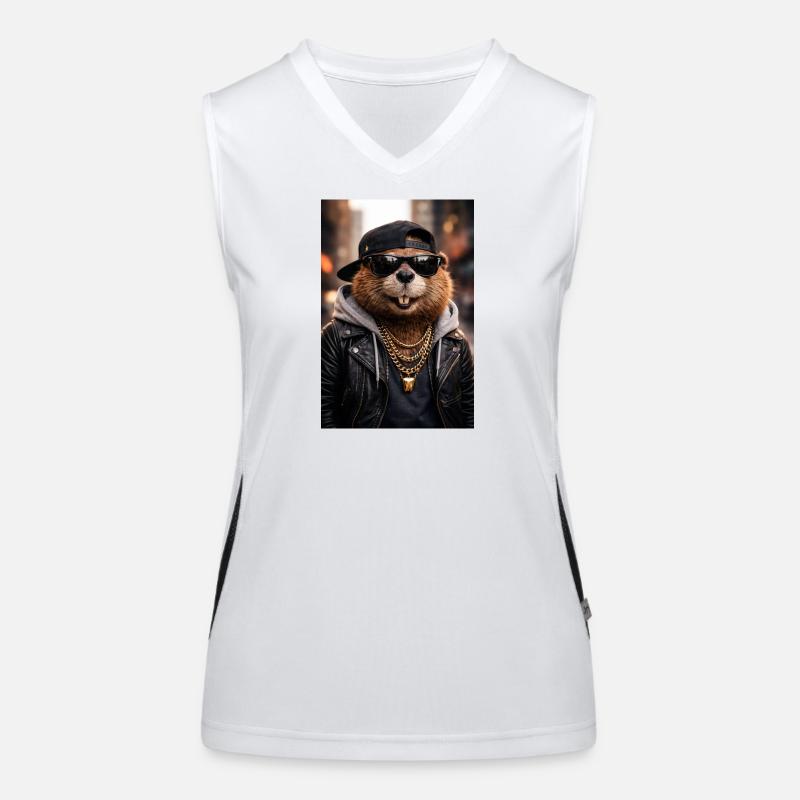 Otter Rocker Leder Funktionelles Kontrast-Tank Top für Frauen
