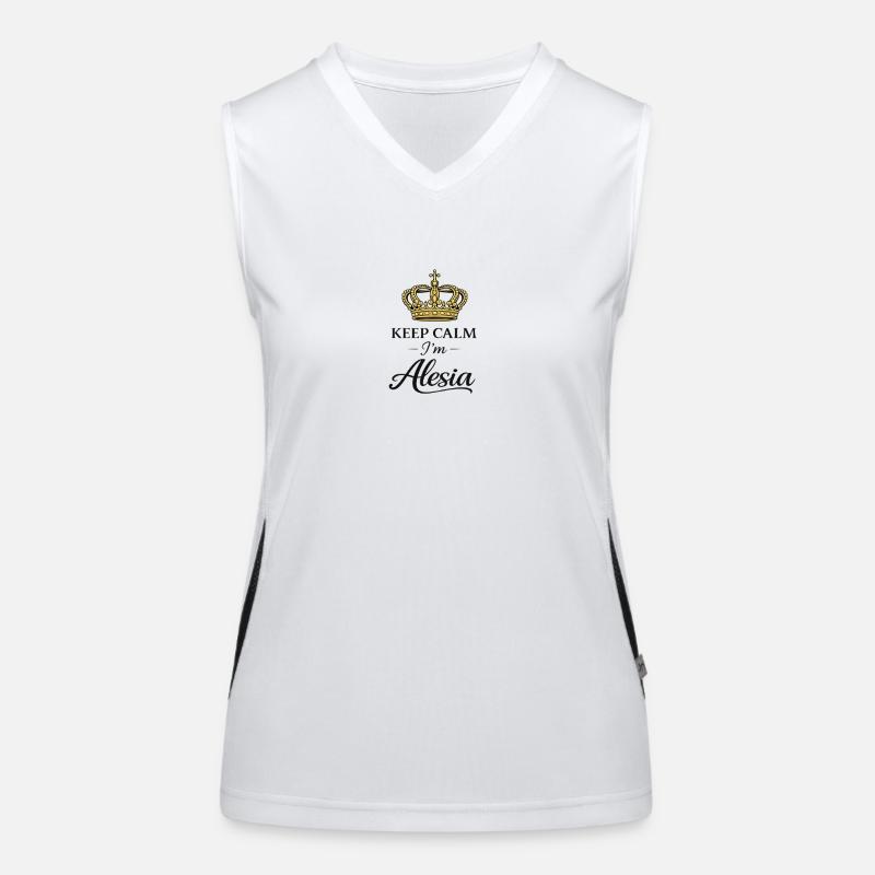 Keep_calm_im_Alesia Funktionelles Kontrast-Tank Top für Frauen