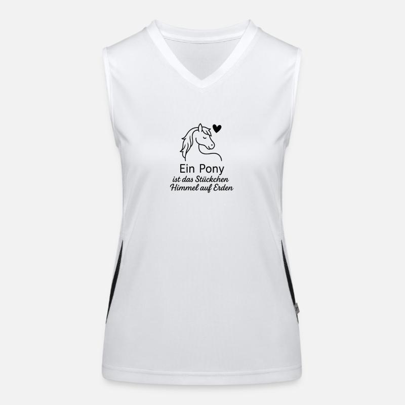 Expression dessinée à la main en forme de cœur de poney Débardeur respirant contrasté Femme