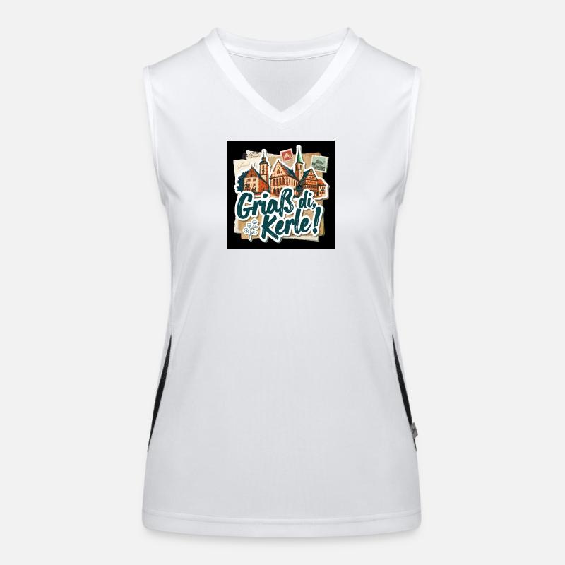 Griaß di Kerl Bavarian Greeting Funktionelles Kontrast-Tank Top für Frauen