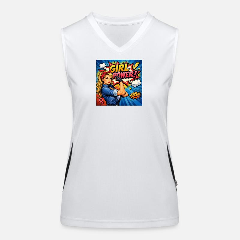 Mädchenkraft Comicheldin Funktionelles Kontrast-Tank Top für Frauen