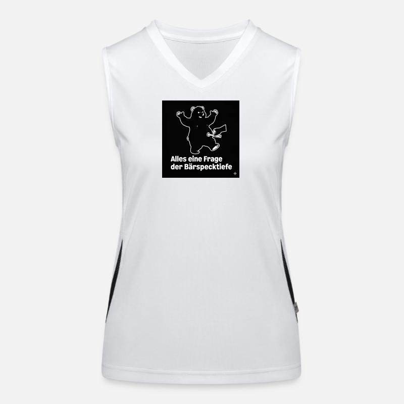 Bear Fat Depth Black Women's Functional Contrast Tank Top