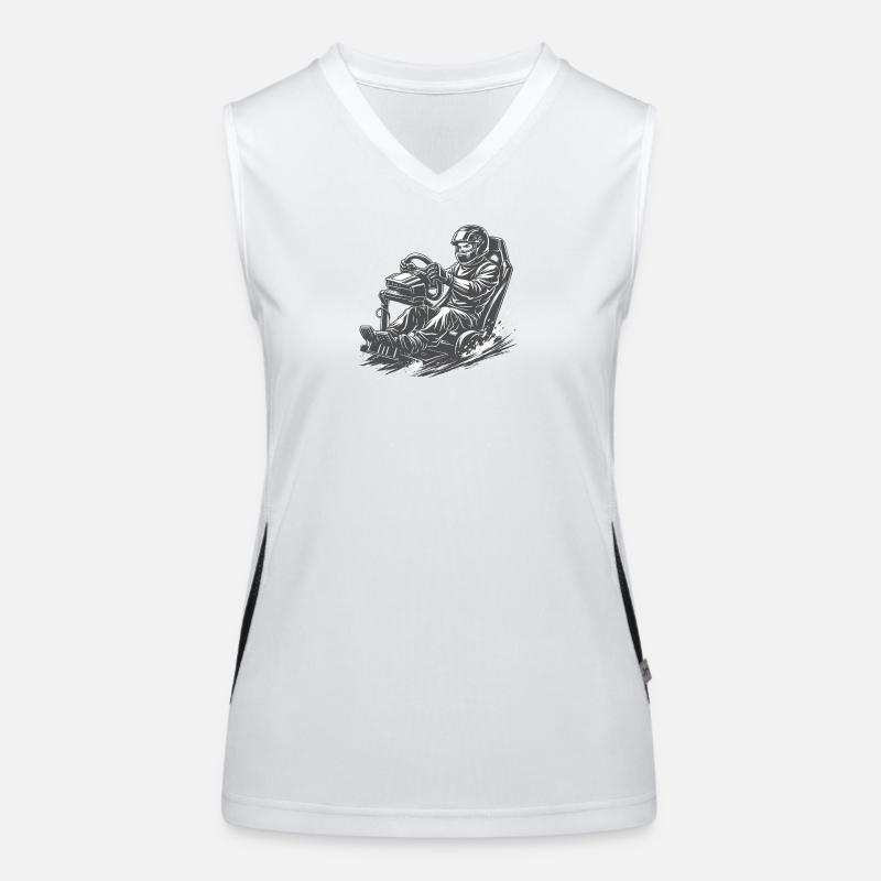 Simracer im Comic-Ink Stil in Action Funktionelles Kontrast-Tank Top für Frauen
