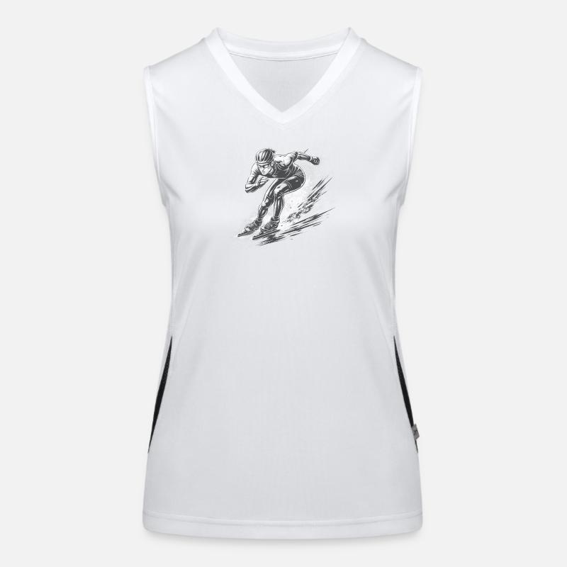 Speed skaters in full dynamics Women's Functional Contrast Tank Top