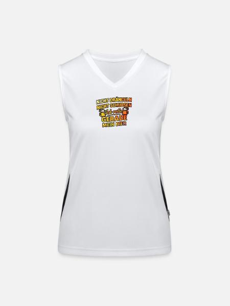 Rette mein bier - Funktionelles Kontrast-Tank Top für Frauen - Weiß/Schwarz - Vorne