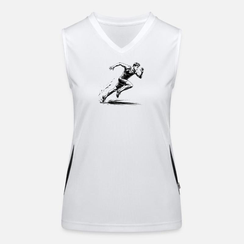 100m Sprinter Action Illustration Funktionelles Kontrast-Tank Top für Frauen