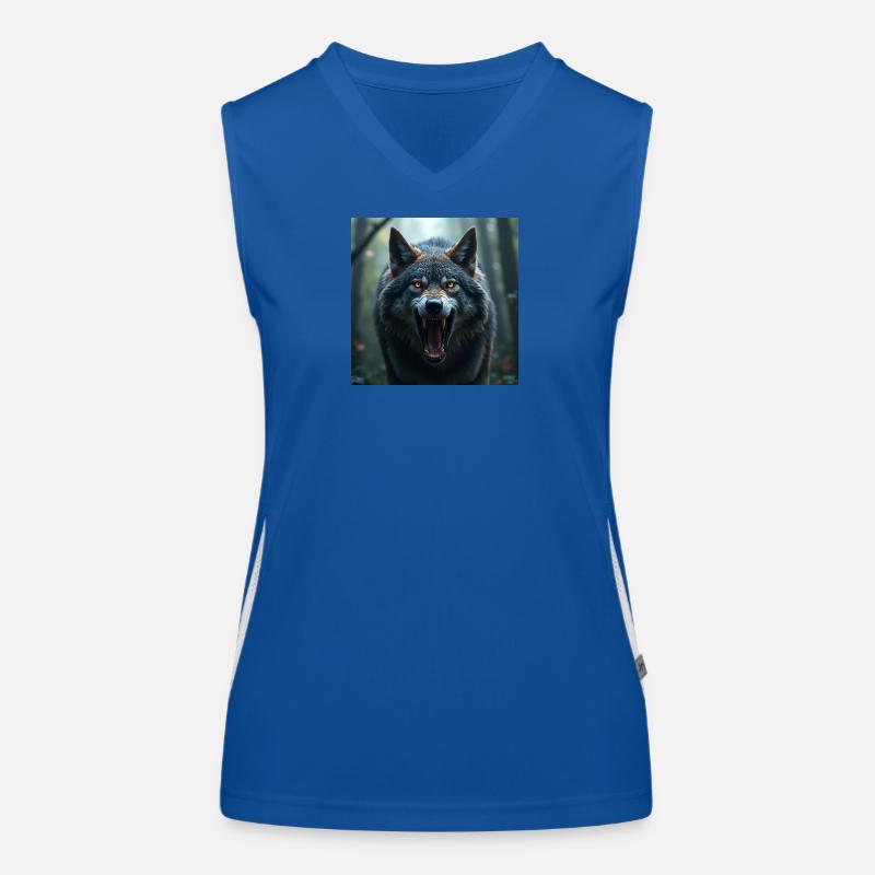 Aggressiver Wolf Funktionelles Kontrast-Tank Top für Frauen