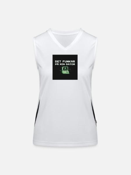 Develops humor – it works on my computer - Women's Functional Contrast Tank Top - white/black - Front