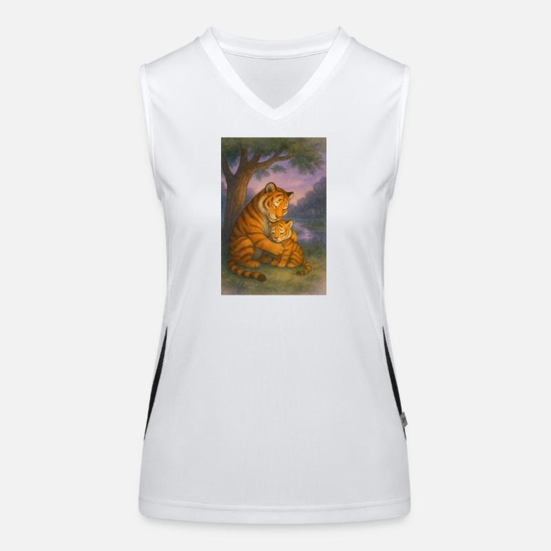 Tigerliebe im Abendlicht Funktionelles Kontrast-Tank Top für Frauen