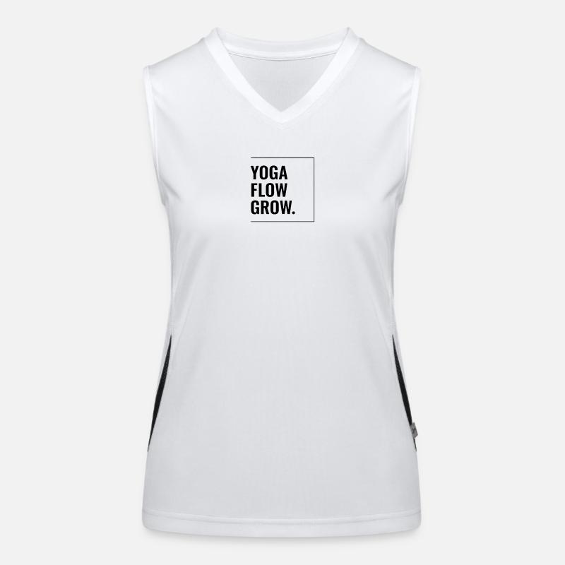 Yoga Flow Grow. - Women's Functional Contrast Tank Top - white/black