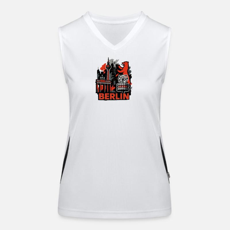 Berlin Skyline Bär Funktionelles Kontrast-Tank Top für Frauen