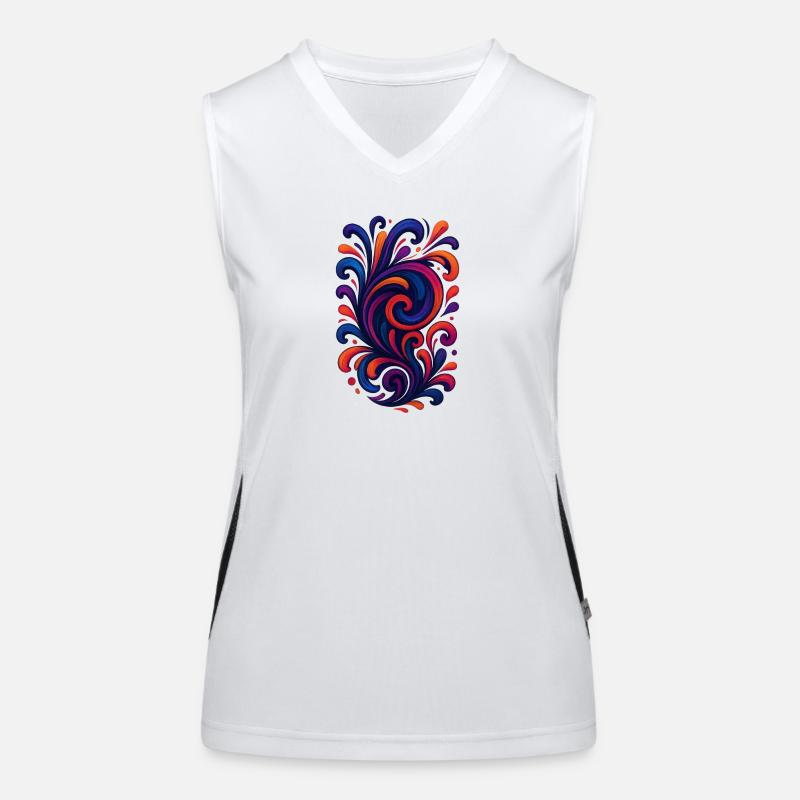 Colorful Swirl Women's Functional Contrast Tank Top