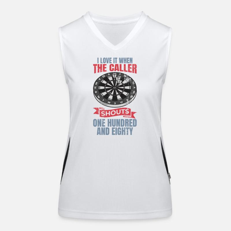 Funny darts joke Women's Functional Contrast Tank Top