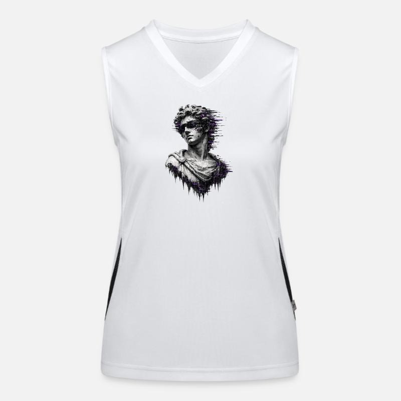 Lila Glitch Classic-Statue Funktionelles Kontrast-Tank Top für Frauen