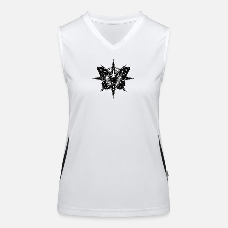 Kosmischer Schmetterlingskompass Funktionelles Kontrast-Tank Top für Frauen
