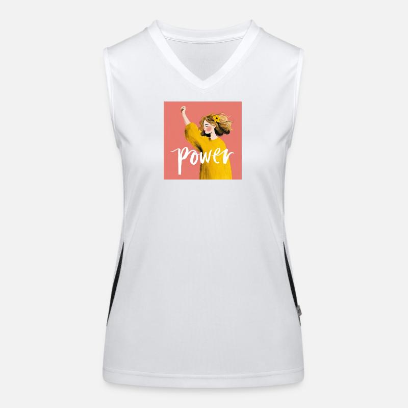 Power Woman Illustration Women's Functional Contrast Tank Top
