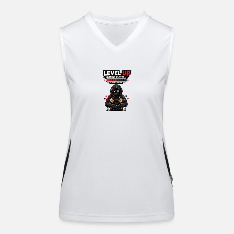 Level Up Pixel Hero lädt Funktionelles Kontrast-Tank Top für Frauen