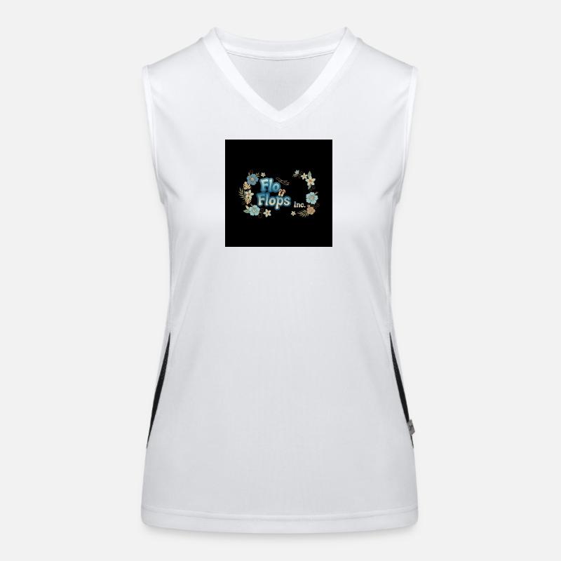 Flo Flops Blumenlogo Funktionelles Kontrast-Tank Top für Frauen