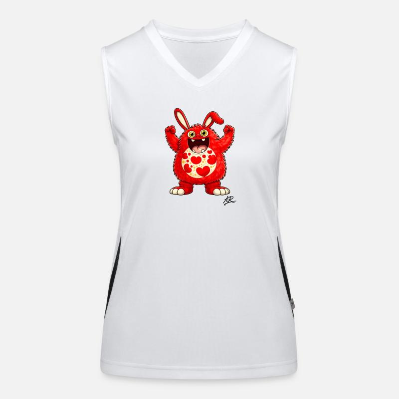 Lapin Rouge Coeur Joyeux Débardeur respirant contrasté Femme