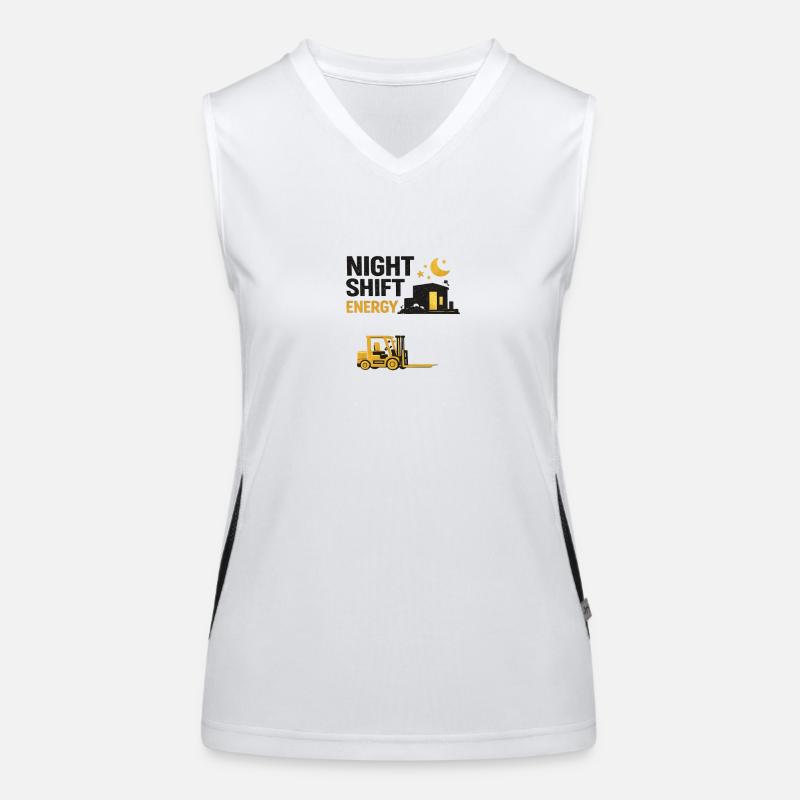 Night Shift Energy City Forklift Women's Functional Contrast Tank Top