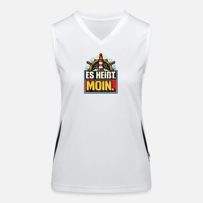 Es Heißt Moin - Maritimer Gruß Funktionelles Kontrast-Tank Top für Frauen