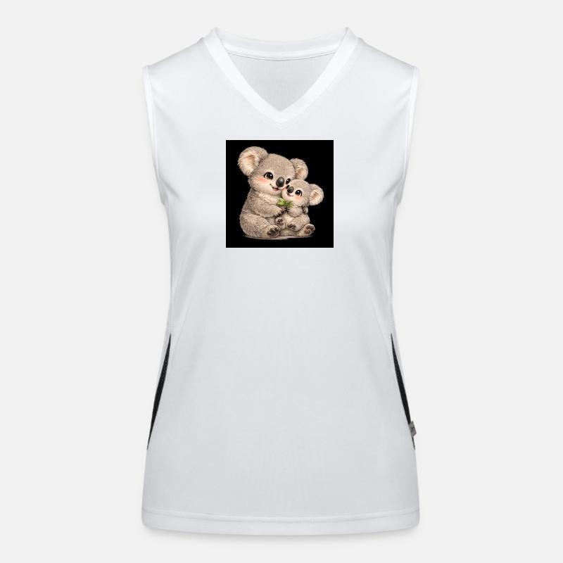 Mama Koala mit ihrem Baby Funktionelles Kontrast-Tank Top für Frauen