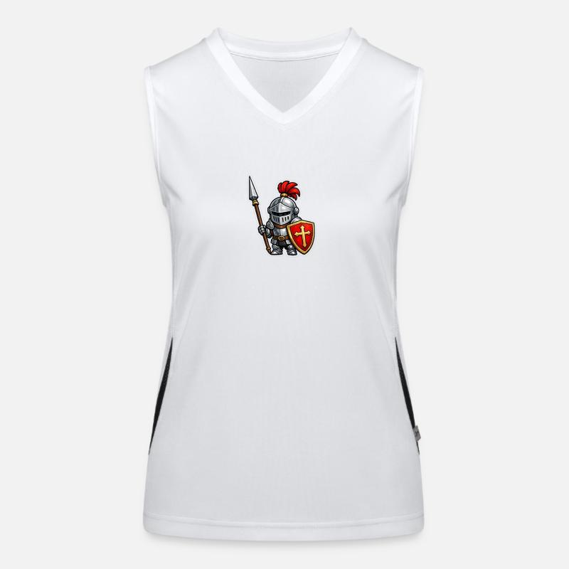 Kleiner Ritter mit Lanze . KI generiert Funktionelles Kontrast-Tank Top für Frauen