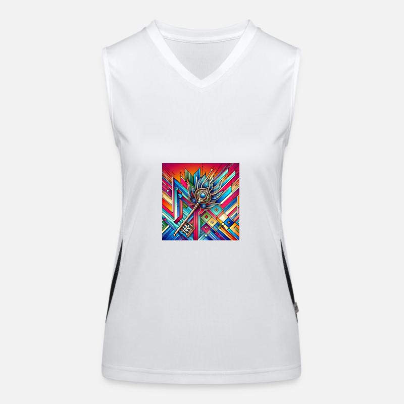 Key - Women's Functional Contrast Tank Top - white/black