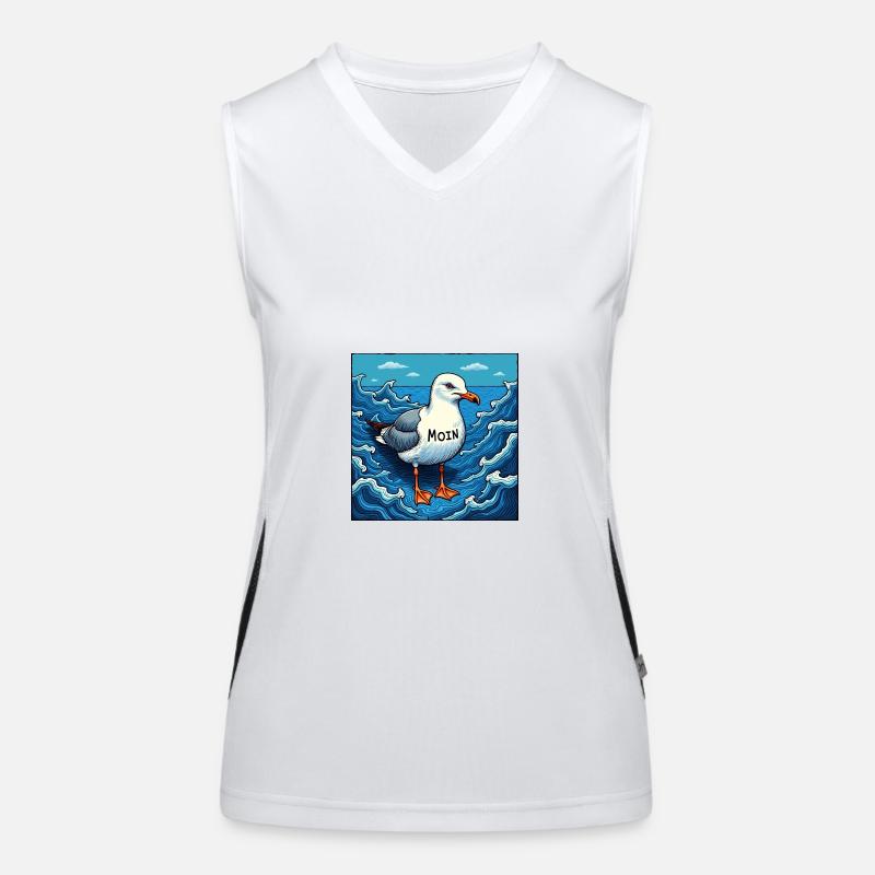 Einsame Möwe Funktionelles Kontrast-Tank Top für Frauen